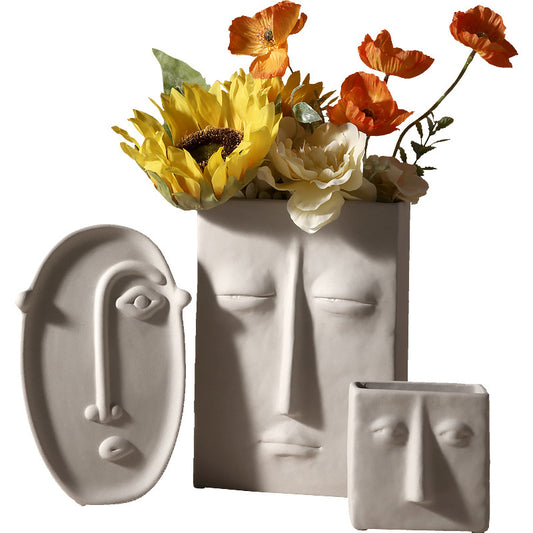 Creative Ceramic Vase Reconstructed Ancient Facial Home Decorations